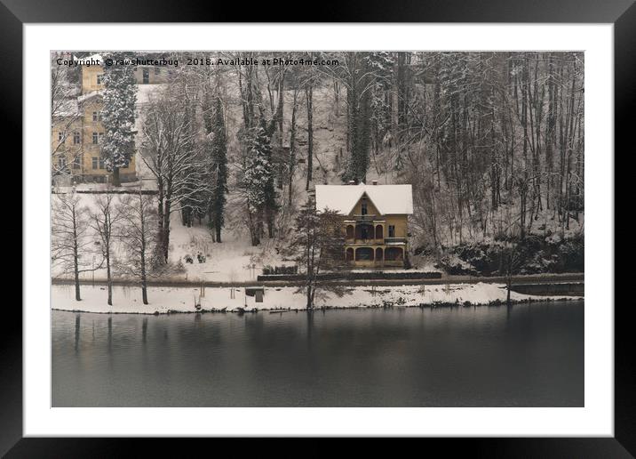 House On Lake Bled Framed Mounted Print by rawshutterbug 