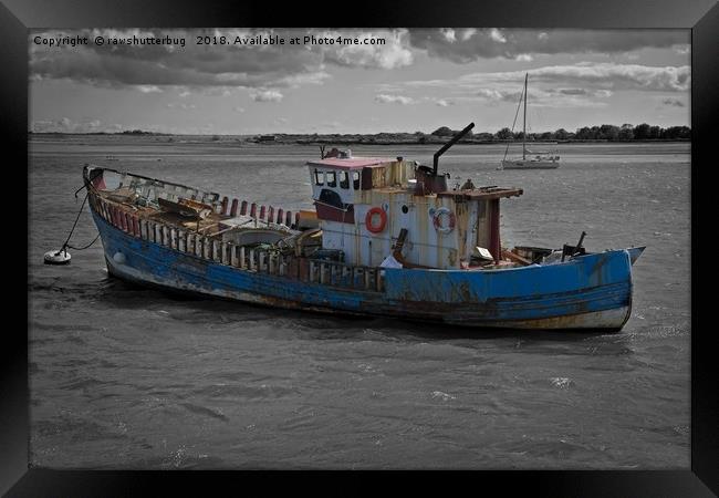 Old Boat On River Exe Framed Print by rawshutterbug 