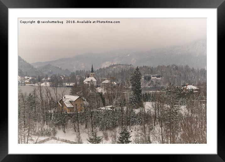 Wintry Bled In Slovenia Framed Mounted Print by rawshutterbug 