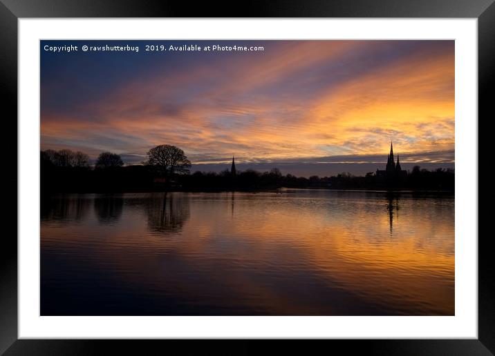 Sunset At Lichfield Cathedral Framed Mounted Print by rawshutterbug 