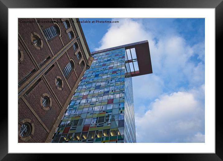Colourful Building At The Media Harbour Framed Mounted Print by rawshutterbug 