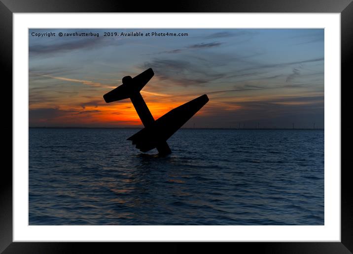 Sunset At The Harderwijk Plane Memorial Framed Mounted Print by rawshutterbug 