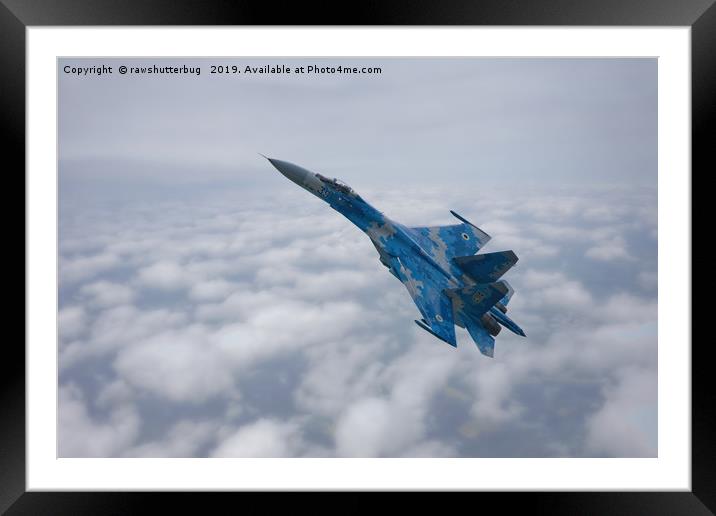 SU-27 Flanker Above The Clouds Framed Mounted Print by rawshutterbug 
