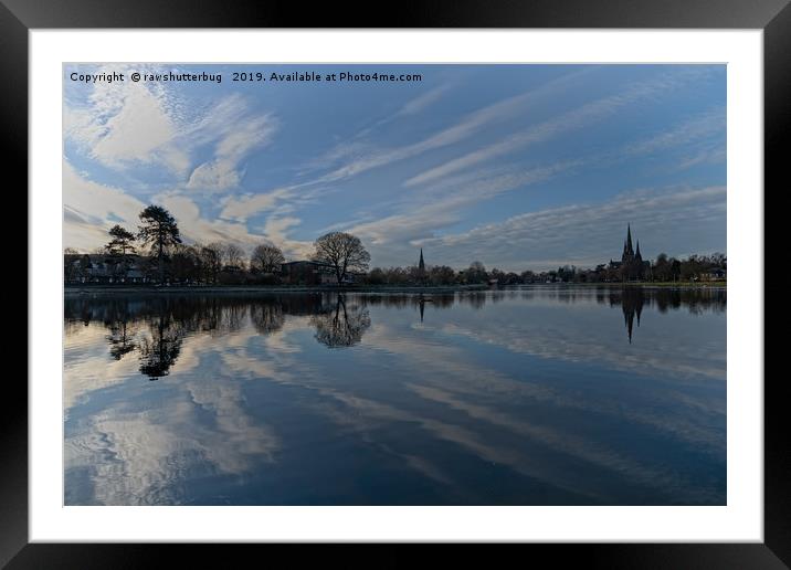 Lichfield Cathedral And The Stowe Pool Framed Mounted Print by rawshutterbug 