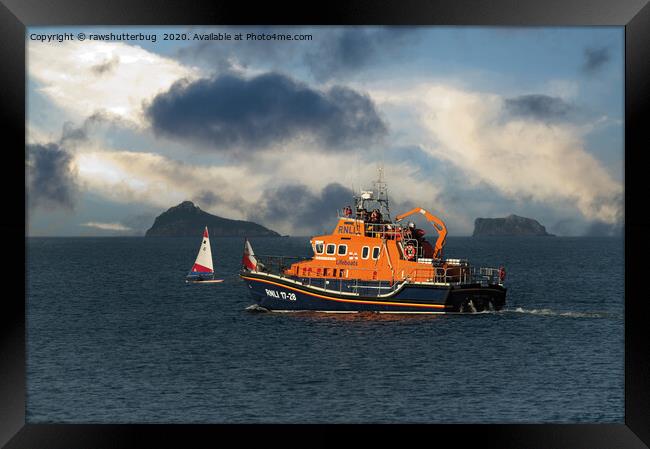 RNLI Lifeboat Torbay Framed Print by rawshutterbug 