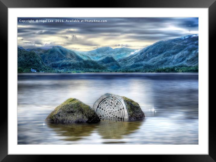 100yr Stone - Derwent Water Framed Mounted Print by Nigel Lee