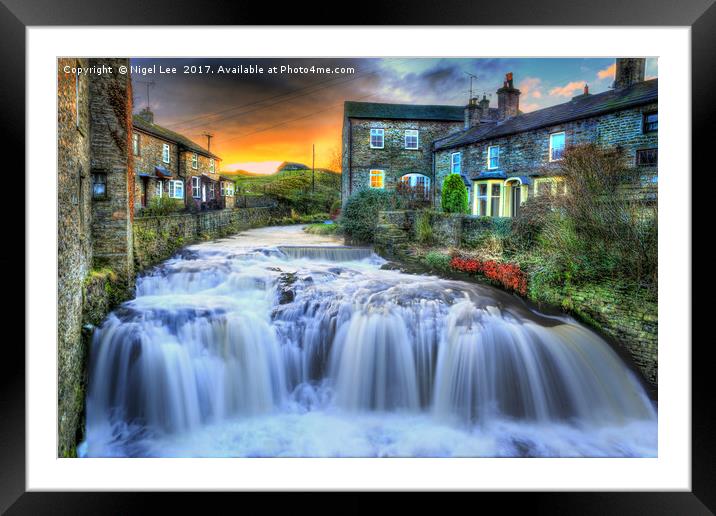 Hawes Waterfall Framed Mounted Print by Nigel Lee