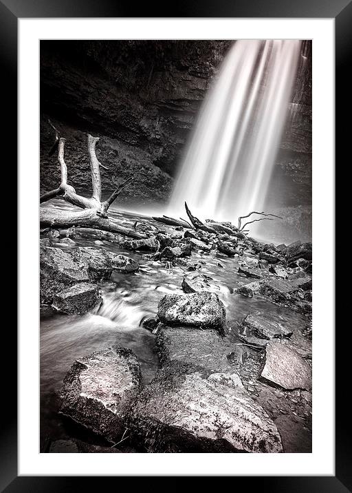 Welsh falls Framed Mounted Print by adam rumble