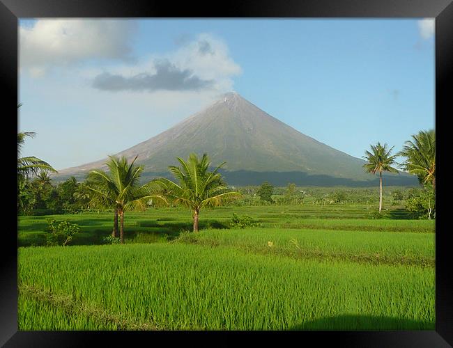 Mayon Volcano Framed Print by Mario Angelo Bes