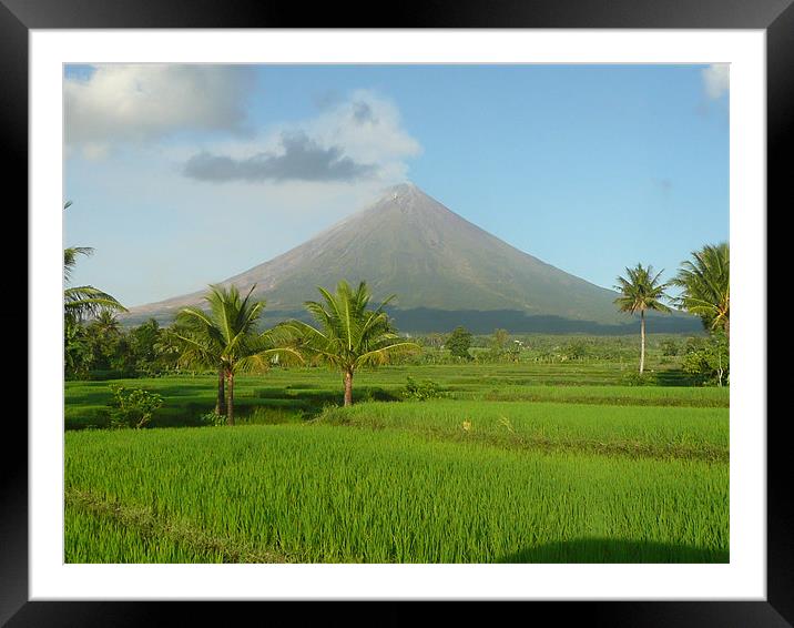 Mayon Volcano Framed Mounted Print by Mario Angelo Bes