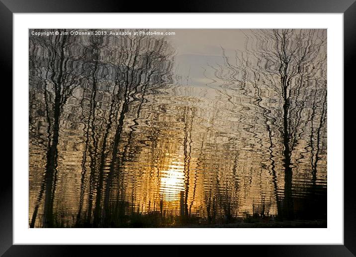 Sunset reflection Framed Mounted Print by Jim O'Donnell