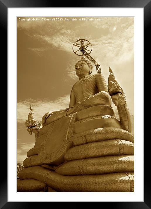 Buddha and Mythical snake Framed Mounted Print by Jim O'Donnell