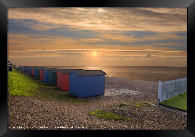 Sun setting in Hastings Framed Print by Jim O'Donnell