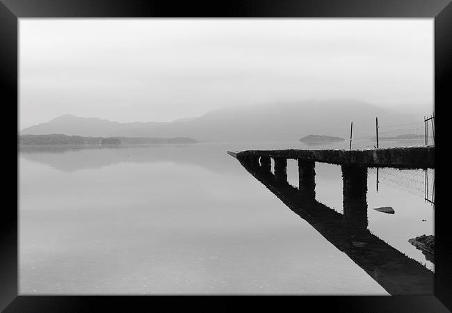 Misty morning over lake Framed Print by Aaron Fleming