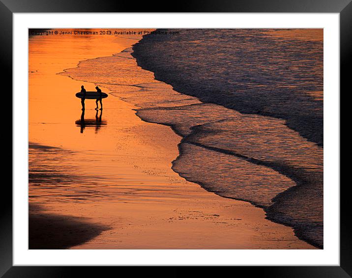 Harlyn Bay Sunset Framed Mounted Print by Jenni Cheesman