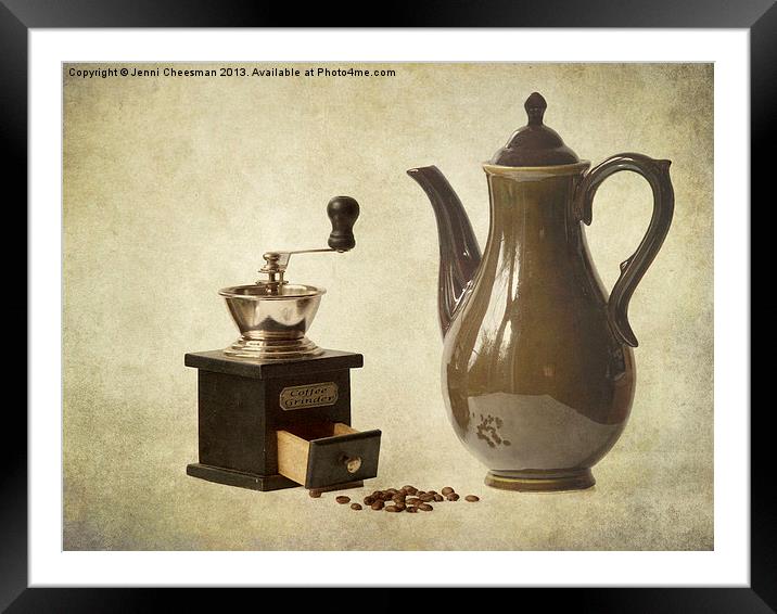 Time for Coffee Framed Mounted Print by Jenni Cheesman