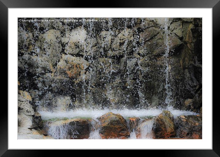 Waterfall Framed Mounted Print by lorraine cox