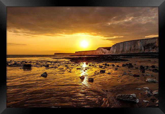 Sunset, Birling Gap, East Sussex Framed Print by Matthew Silver
