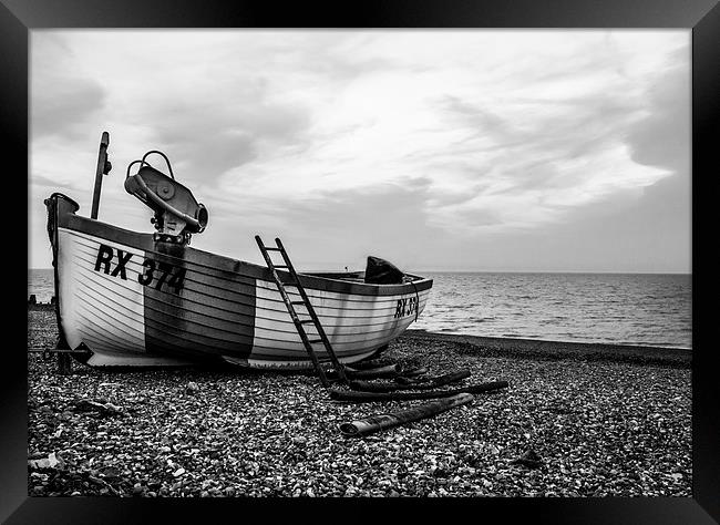  Fishing boat on Eastbourne Beach, East Sussex Framed Print by Matthew Silver