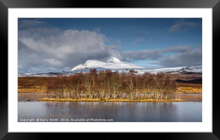Canisp from Loch Awe, Sutherland. Framed Mounted Print by Garry Smith