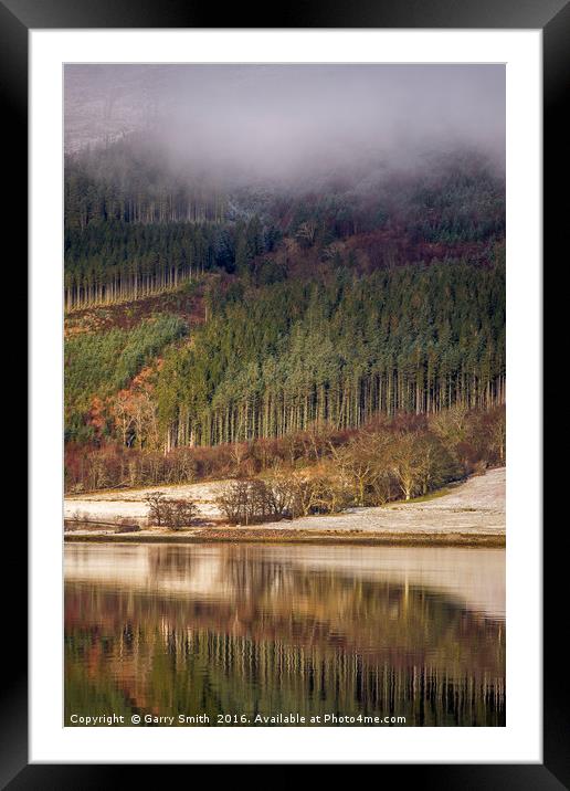 Tree Lines at Loch Leven. Framed Mounted Print by Garry Smith