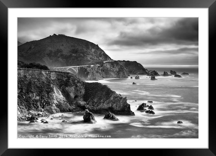 Bixby Bridge, The Pacific Coast Highway, U.S.A Framed Mounted Print by Garry Smith