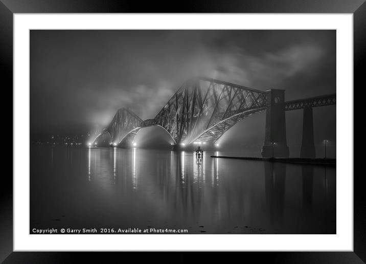 A Foggy Evening at the Forth Rail Bridge. Framed Mounted Print by Garry Smith