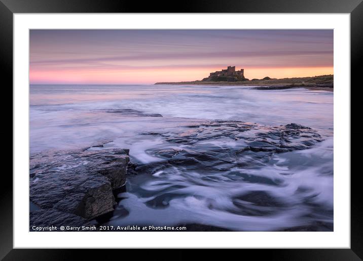 Bamburgh Sunset Framed Mounted Print by Garry Smith