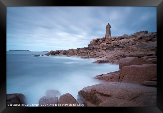 Mean Ruz Lighthouse, Ploumanach, Brittany Framed Print by Garry Smith