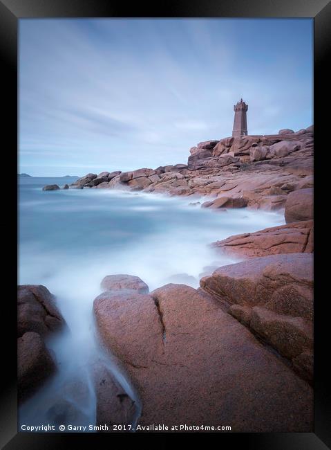Mean Ruz Lighthouse, Ploumanach, Brittany Framed Print by Garry Smith