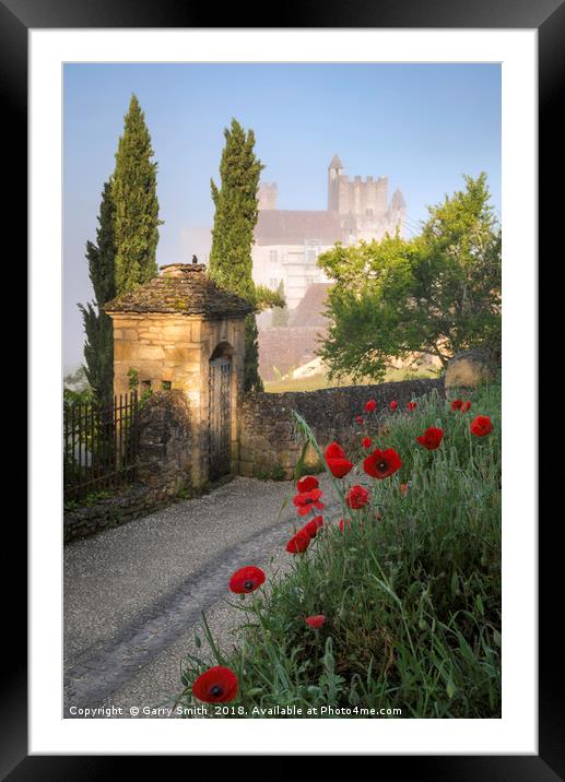 Poppies at Chateua de Beynac Framed Mounted Print by Garry Smith