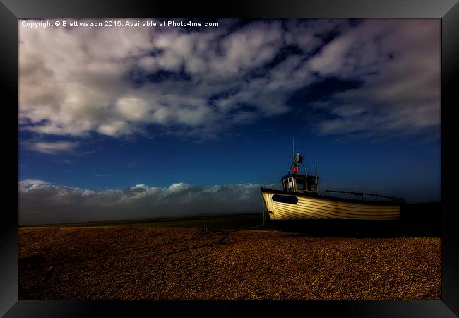  a fishing boat at dungeness Framed Print by Brett watson