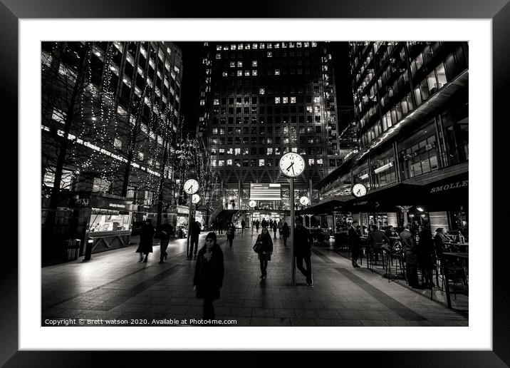 canary wharf train station Framed Mounted Print by Brett watson