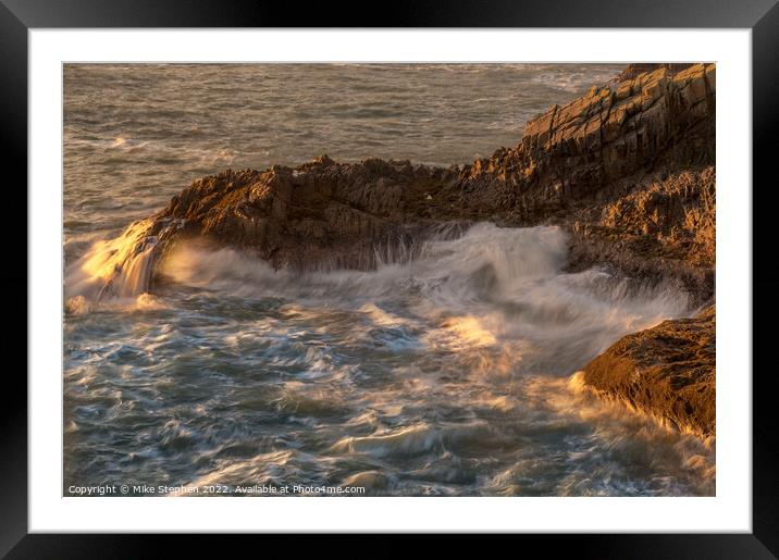 Waves Framed Mounted Print by Mike Stephen