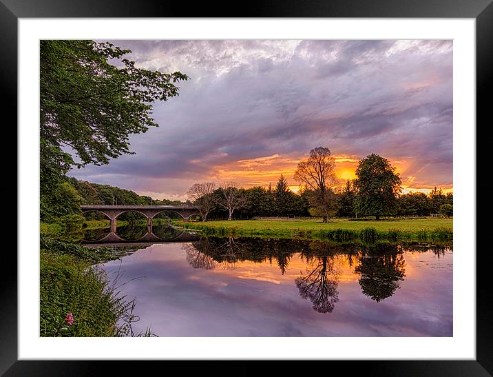 River Don Sunset Framed Mounted Print by Mike Stephen