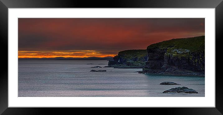 Distant Sunset Framed Mounted Print by Mike Stephen