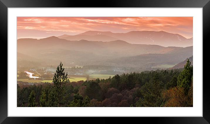 Sunset Over Lochnagar Framed Mounted Print by Mike Stephen