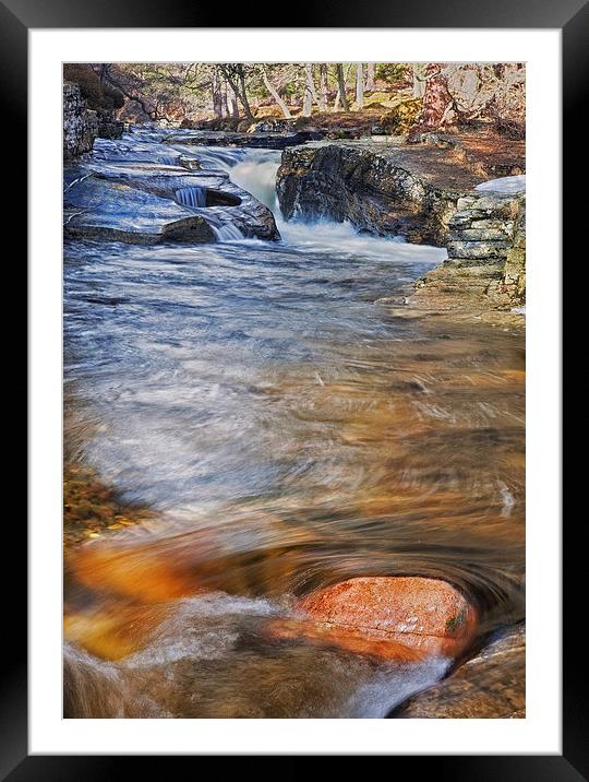Quoich Water Framed Mounted Print by Mike Stephen