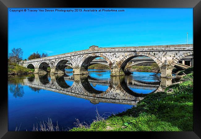 River Severn Bridge At Atcham Framed Print by Tracey Yeo