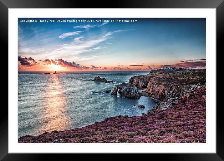  Last Light At lands End Framed Mounted Print by Tracey Yeo