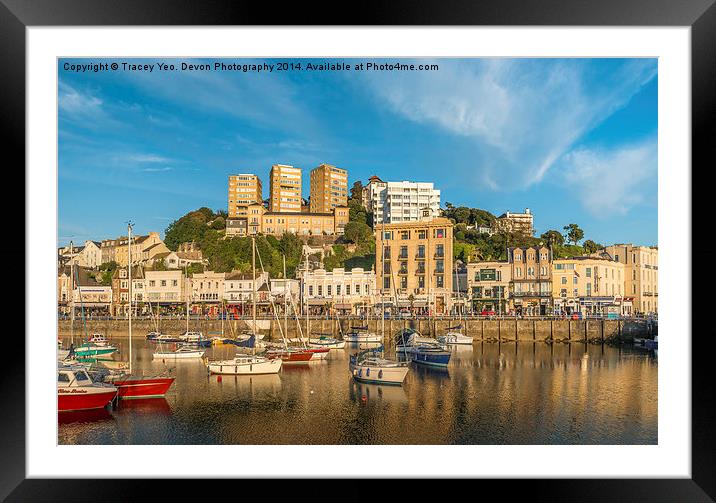  Torquay Harbourside. Framed Mounted Print by Tracey Yeo