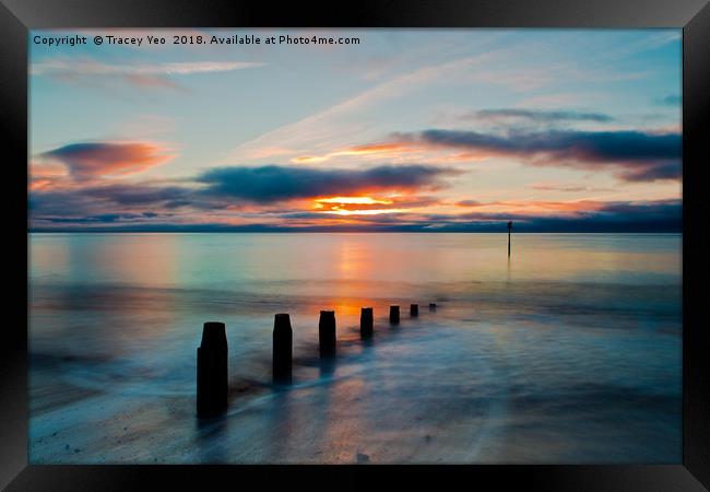 Daybreak from Teignmouth Beach Framed Print by Tracey Yeo