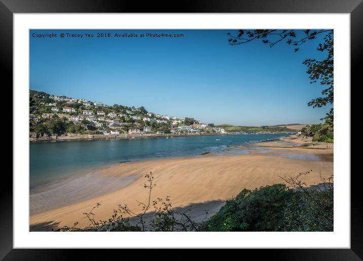 Salcombe Estuary From Mill Bay. Framed Mounted Print by Tracey Yeo