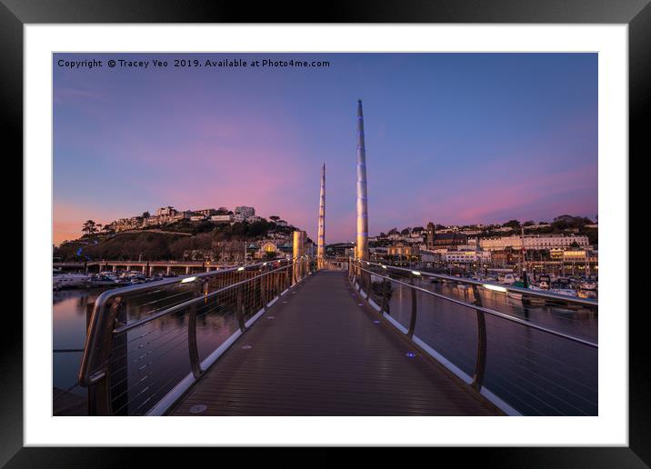 Torquay Harbour Sunset  Framed Mounted Print by Tracey Yeo