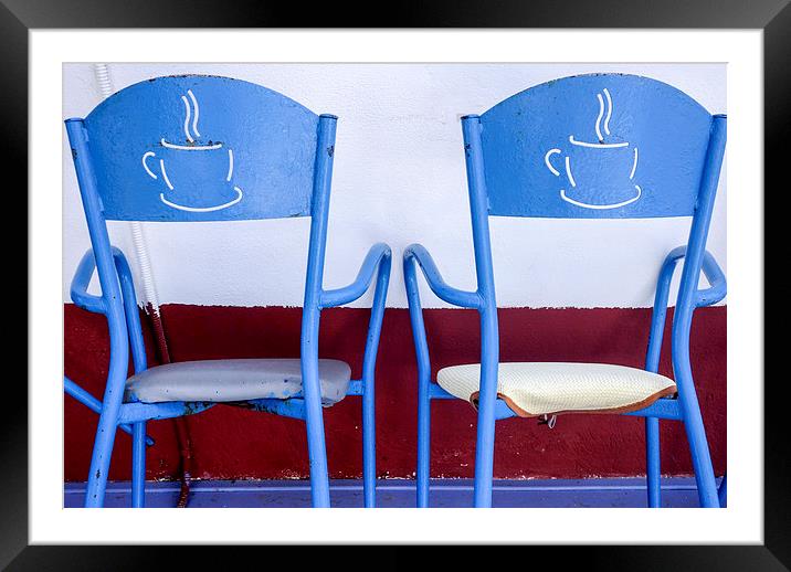 Chairs for Coffee Framed Mounted Print by Steve Outram