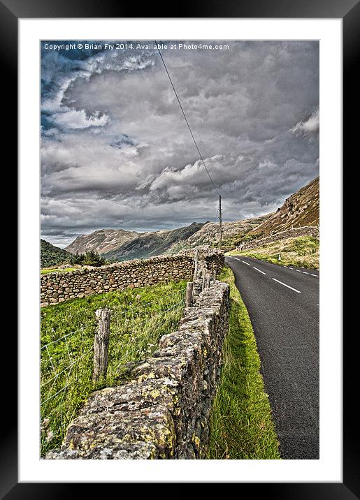 Cumbrian mountain road Framed Mounted Print by Brian Fry