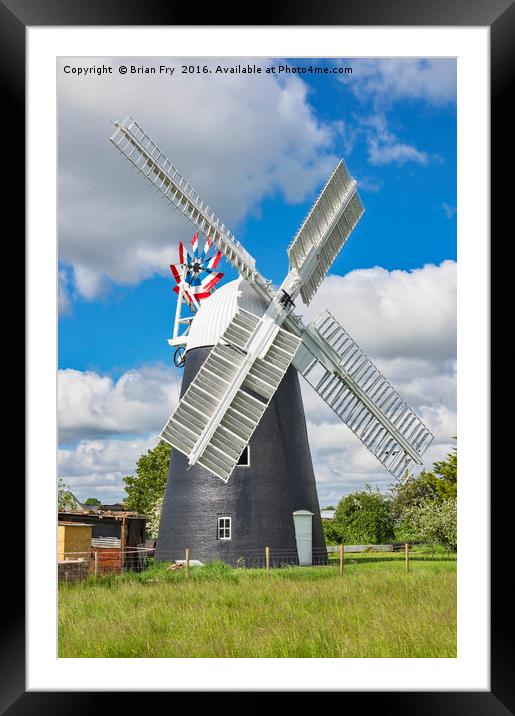 Thelnetham Tower mill Framed Mounted Print by Brian Fry