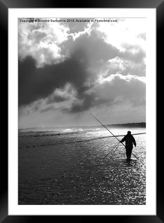 Lone Fisherman Framed Mounted Print by Graeme Darbyshire
