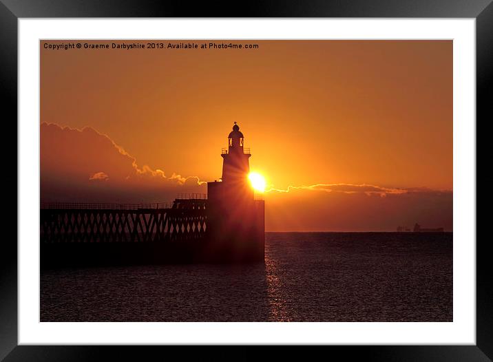 Sunrise Blyth East Pier Framed Mounted Print by Graeme Darbyshire