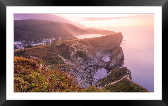 Lulworth Cove & Stair Hole sunrise Framed Mounted Print by Kevin Browne